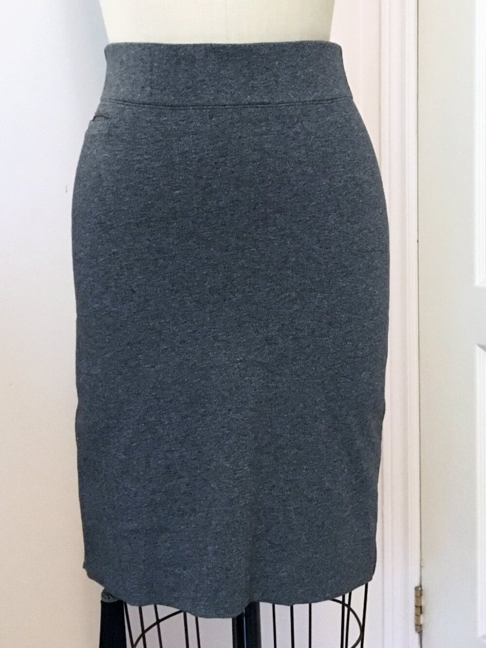Lululemon Lab Gray Heathered Knit Pencil Skirt Sz 4